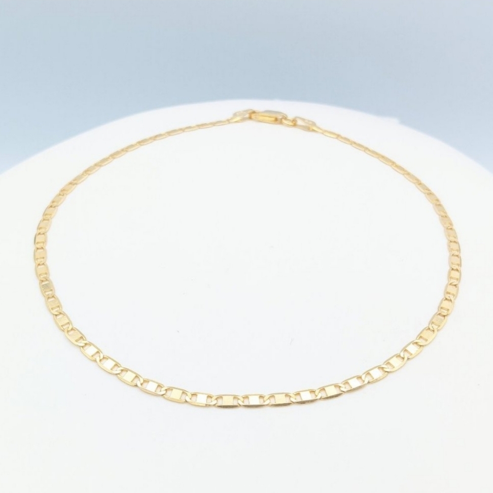 Italian sterling silver 925 Gold Vermeil Mariner Anklet chain.